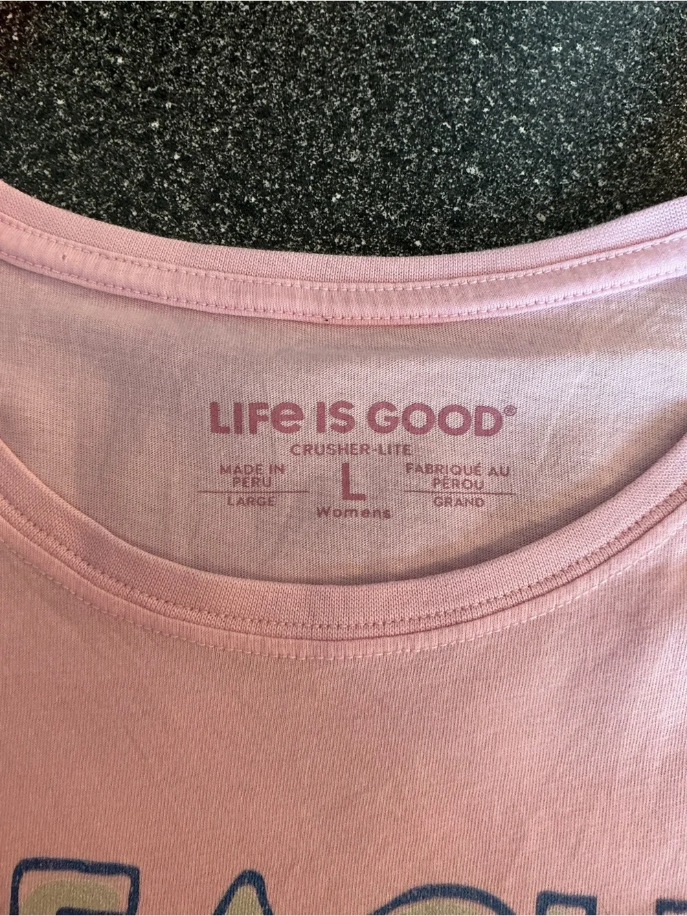 Life Is Good Myrtle Beach Beach Life Is Good Pink Graphic T-Shirt L - Picture 3 of 4